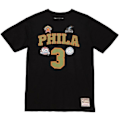 Miniatyrbillede 1 af 4: Basketball T-shirt - Mitchell & Ness - Philadelphia 76ers - NBA Script N&N - Allen Iverson - Sort Svart jag