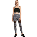 Miniatyrbild 2 av 6: Leggings dam - Urban Classics - Tech Mesh AOP - Mönstrad design - Meshinsatser - Stretchkomfort svart S