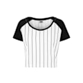 Miniatyrbillede 1 af 6: T-shirt dame - Urban Classic - Baseball - Hvid/Sort - Figurtilpasset - Korte ærmer vit svart XS