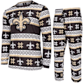 Miniatyrbillede 1 af 4: NFL-hold Vinter JULE Pyjamas Sæt skjorte og bukser New Orleans Saints M