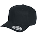Miniatyrbillede 1 af 4: Flexfit 6-panel buet metal snap cap i sort bomuld sort