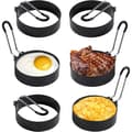Äggringar i rostfritt stål 6-pack, non-stick stekform för perfekt runda ägg