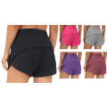 Pikkukuva 2 / 7: Naisten juoksushortseja vetoketjullisilla taskuilla ja korkeavyötäröllä, nopeasti kuivuvaa joogaa Pink XL