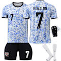 Pikkukuva 2 / 6: Portugalin 2024 vierasjalkapallopaita nro 7 Cristiano Ronaldo 8B Fee 11 Phillips Euroopan Cup -paitasarja rajatylittävä versio No. 7 with socks and protective gear M code