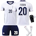 Pikkukuva 6 / 6: 2024 UEFA Eurojen Englannin pelipaidat nro 9 Kane 10 Bellingham 20 Foden jalkapalloasusetti rajatylittävä versio No. 9 with socks and protective gear 16 codes