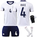 Pikkukuva 1 / 6: 2024 UEFA Eurojen Englannin pelipaidat nro 9 Kane 10 Bellingham 20 Foden jalkapalloasusetti rajatylittävä versio No. 4 with socks and protective gear 18 yards