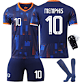 Miniatyrbild 1 av 5: Nederländsk fotbollströja för EM 2024, nummer 4, Van Dijk 10, Depe 11, Robben 21, gränsöverskridande kit Size 10 #M