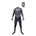 Miniatyrbild 5 av 5: Halloween Herr Svart Remy Spiderman Cosplay Kostym Venom Symbiote Remy Dräkt Zentai Bodysuit Vuxen Hood Detachable XXL