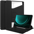 Miniatyrbild 1 av 5: Fodral för Samsung Galaxy Tab S9 FE Plus, med Bluetooth-tangentbord roterande stativ surfplattafodral Black