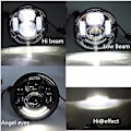 Miniatyrbild 4 av 4: 4,5" Twin Dual Led Strålkastare För Motorcykel Fat Bob Fxdf "08-later Motorcykel Projektor Pannlampa Dubbel Dubbel Lampa With DRL Chrome2 H11