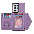 Miniatyrbild 5 av 5: N.bekus för Samsung Galaxy S21 Ultra 5g Dubbelskikts skydd PU-läder + Tpu Kickstand Design Plånbok Mobiltelefonfodral - Svart Purple