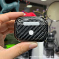 Miniatyrbild 3 av 7: Lämplig För Kolfiber Airpods Pro2 Skyddsöverdrag Apple Bluetooth Headset Laddningsfall Skyddande Case Airpods Forging Pattern [Bright Black]] AirPods Pro2