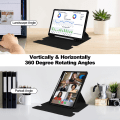 Miniatyrbild 2 av 5: Fodral för Samsung Galaxy Tab S9 FE Plus, med Bluetooth-tangentbord roterande stativ surfplattafodral Black