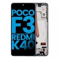 LCD-enhet med ram för Xiaomi Poco F3 / Redmi K40 / Redmi K40 Pro (Eftermarknad: Incell) (Deep Ocean Blue) blå