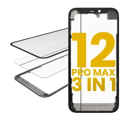 3 i 1 (Glas med förmonterad OCA + ram) för iPhone 12 Pro Max (OCA Master)