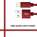 Miniatyrbild 4 av 7: 2 st 2 m färgade  iphone kabel hög kvalitet|röd