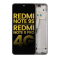 LCD-enhet med ram för Xiaomi Redmi Note 9S / Redmi Note 9 Pro 4G (Eftermarknad Plus) (Glacier White) vit
