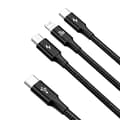 Baseus kabel 3in1 Rapid PD USB-C - micro USB + Lightning + USB-C 1,5m svart 20W svart