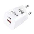 BWOO CDA156 PD väggladdare 1x USB-C 1x USB 20W vit vit