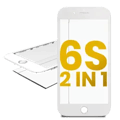2 i 1 (Frontglas + Ram förmonterad) för iPhone 6S (vit) (2-pack) vit