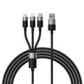 Baseus kabel 3i1 StarSpeed USB - micro USB + Lightning + USB-C 1,2m 3,5A svart svart