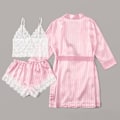 Miniatyrbild 2 av 5: 3st Kvinnors Spets Pyjamas|M|rosa