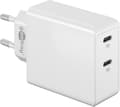 Goobay PD Dual USB-C Hurtigoplader 36W - vit vit