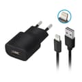 Forever TC-01 laddare 1x USB 2A svart + Lightning-kabel svart