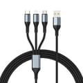 BWOO 3-i-1-kabel USB - USB-C, Lightning, Micro USB 1m 3A X274 svart svart