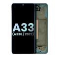 OLED-enhet med ram för Samsung Galaxy A33 5G (A336 / 2022) (Service Pack) (Blå) blå