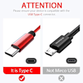Miniatyrbild 7 av 9: 2 st 2m USB-C färgade kabel rosa