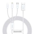Baseus kabel 3in1 Superior USB - Lightning + USB-C + microUSB 1,5 m 3,5A vit vit
