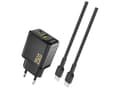 Dudao A26TCEU Adapter 25Watt 1xUSB-C 1xUSB-A (1m USB-C till USB-C-kabel ingår) svart svart