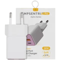 AmpSentrix Pro 30W 2-i-1 USB-C / USB-A GaN Väggadapter (220V / EU-kontakt) (Rosa) rosa
