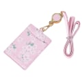 Miniatyrbild 1 av 11: Söta BlommorPU Läder Buss-ID Kreditkortshållare för case Portabelt märke Indragbart nackbandsband Pink