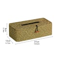 Miniatyrbillede 9 af 11: Flettet Rattan Rektangulær Vævsæske Dækning Papirhåndklæde Serviet Opbevaringsholder til Yellow