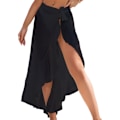 Miniatyrbilde 1 av 11: Sarong Coverups for Women Beach-Wrap Skirt Swimsuit Wrap Long Swim-Pareo Black