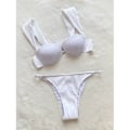 Pikkukuva 3 / 9: Kaksiosainen uimapuku Valkoinen bikinit Uimapuku White L