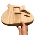 Miniatyrbild 2 av 11: Obehandlad gitarrkropp i lönn, reservdel till elgitarr, tom gitarrkropp Forehand