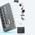 Miniatyrbillede 2 af 9: 8-vejs Audio Mixer Stereo Professionel Lydmixer 5V 2A Type-C Interface