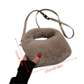 Miniatyrbillede 2 af 11: Dame plys håndtaske All-matching skuldertaske Fuzzy Messenger Bag Dating Bag Apricot