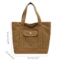Miniatyrbillede 3 af 11: Indkøbstasker Bogtaske Trendy taske Mode Casual Shopper Bag Alsidig håndtaske Khaki