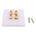 2 Högtalare 4 Bindande stolpe Bananjack Väggplatta Framplatta Surround Sound Vit