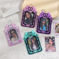 Miniatyrbild 6 av 11: Fashionabla rosa bowknot- case Fotokortshållare Bekväm kortfodral Black pink