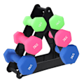 Miniatyrbild 10 av 11: Hantel vikt arrangör stativ för hantlar 3 Tier Hantel vikt rack Tripod