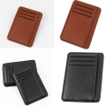 Miniatyrbilde 2 av 11: Bankkredittkortholder Multi-Slot Veske for kvinner Menn Slank kortholder Brown