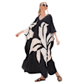 Pikkukuva 1 / 11: Uimapukukangas löysä rento rantakaftan-mekko Black apricot