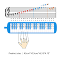 Miniatyrbillede 2 af 11: Holdbar 32 Klaver Tangenter Melodica Med Taske Musikinstrument Begyndere Black