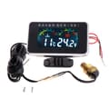 12V/24V Bil LCD Vandtemperaturmåler Termometer Voltmeter Måler- 2i1 Temp & Spændingsmåler 17mm Sensor