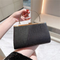 Miniatyrbillede 4 af 11: Kvinder plisseret aftentaske Glitter skuldertaske Fashion clutch pung til fest Silver